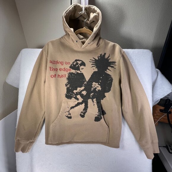 Independent Trading Co Hoodie Works Of Madness Sitting On The Edge Of Hell Small - Picture 3 of 12